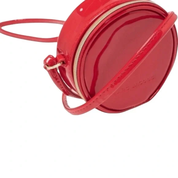 MARC JACOBS Mini 4" Red Patent glossy round crossbody NWOT - Picture 2 of 11